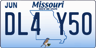 MO license plate DL4Y5O