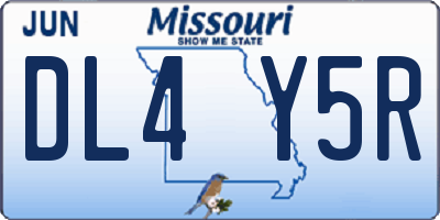 MO license plate DL4Y5R