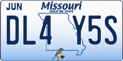 MO license plate DL4Y5S