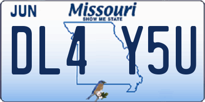 MO license plate DL4Y5U