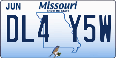MO license plate DL4Y5W