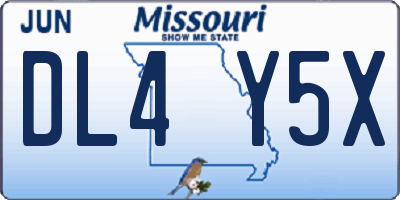 MO license plate DL4Y5X
