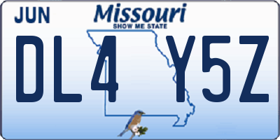 MO license plate DL4Y5Z