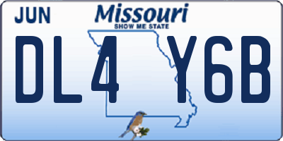 MO license plate DL4Y6B