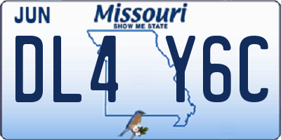 MO license plate DL4Y6C