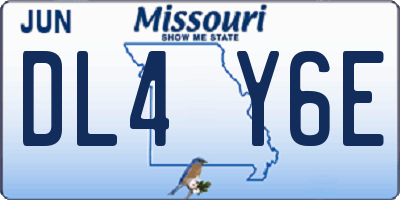 MO license plate DL4Y6E