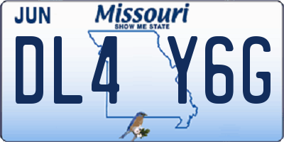 MO license plate DL4Y6G