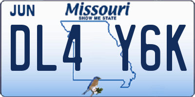MO license plate DL4Y6K