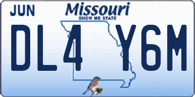 MO license plate DL4Y6M