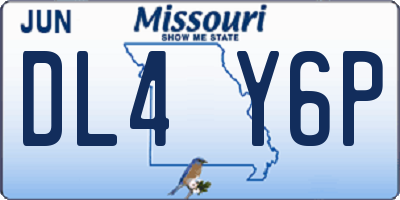 MO license plate DL4Y6P