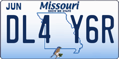 MO license plate DL4Y6R