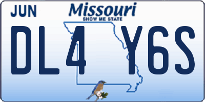 MO license plate DL4Y6S