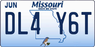 MO license plate DL4Y6T