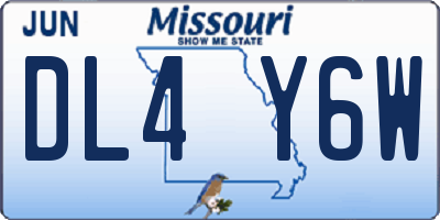 MO license plate DL4Y6W