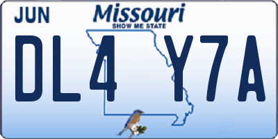 MO license plate DL4Y7A