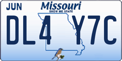 MO license plate DL4Y7C