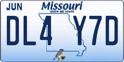 MO license plate DL4Y7D