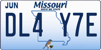 MO license plate DL4Y7E