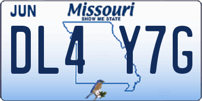 MO license plate DL4Y7G