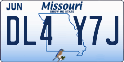 MO license plate DL4Y7J