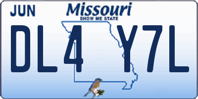 MO license plate DL4Y7L