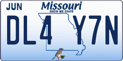 MO license plate DL4Y7N