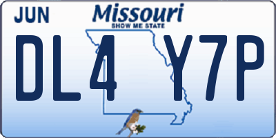 MO license plate DL4Y7P