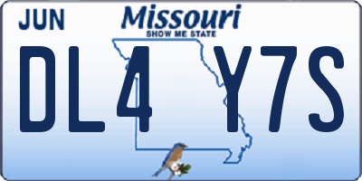 MO license plate DL4Y7S