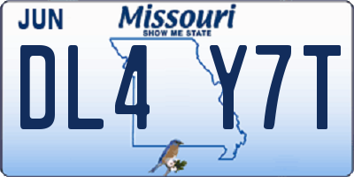 MO license plate DL4Y7T