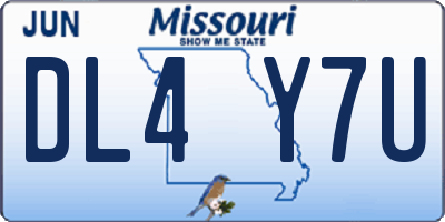 MO license plate DL4Y7U