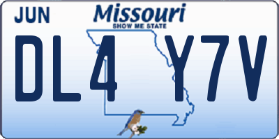 MO license plate DL4Y7V