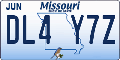 MO license plate DL4Y7Z