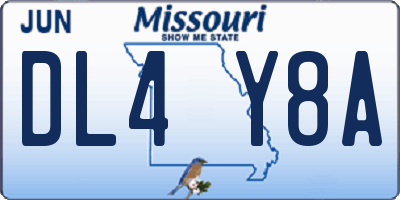 MO license plate DL4Y8A