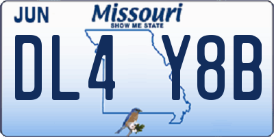 MO license plate DL4Y8B