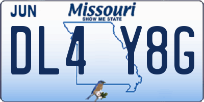 MO license plate DL4Y8G