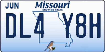 MO license plate DL4Y8H