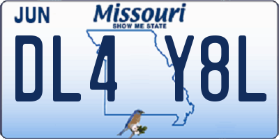 MO license plate DL4Y8L
