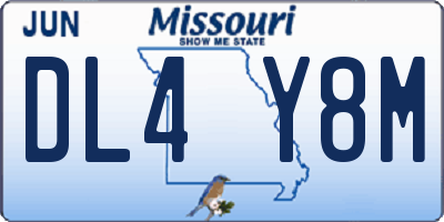 MO license plate DL4Y8M