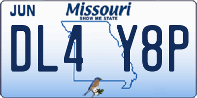 MO license plate DL4Y8P