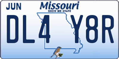 MO license plate DL4Y8R