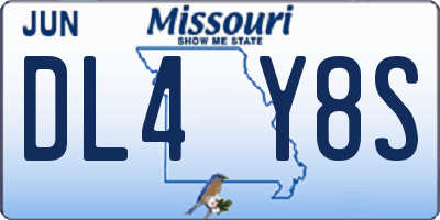 MO license plate DL4Y8S