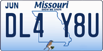 MO license plate DL4Y8U