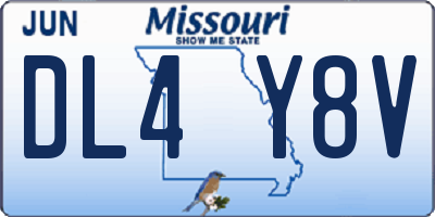 MO license plate DL4Y8V
