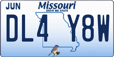MO license plate DL4Y8W