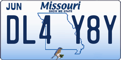 MO license plate DL4Y8Y