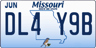 MO license plate DL4Y9B
