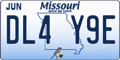 MO license plate DL4Y9E