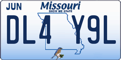 MO license plate DL4Y9L