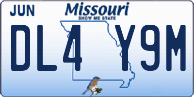 MO license plate DL4Y9M