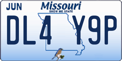 MO license plate DL4Y9P